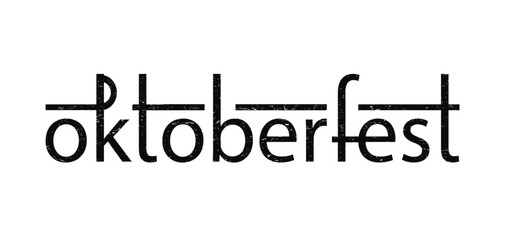 Oktoberfest stylish handwritten lettering. Beer  Festival. Black letters on the white chalk background.Design template event celebration.Typography title vector design for greeting posters.