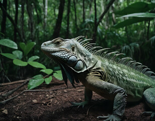 Fototapeta premium an iguana in the forest