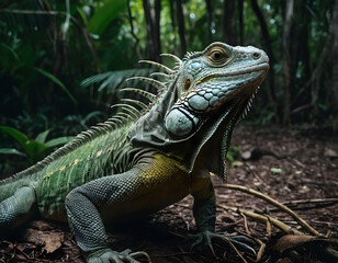 Fototapeta premium an iguana in the forest