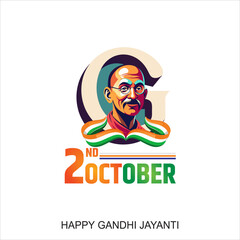 Gandhi Jayanti is an event celebrated in India to mark the birth anniversary of Mahatma Gandhi, vector design 