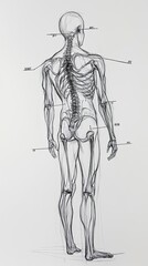 Simple Sketch of Person with Diagram of Pain Points Along the Back