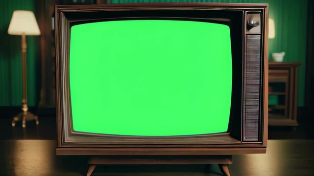 Retro TV with Green Screne