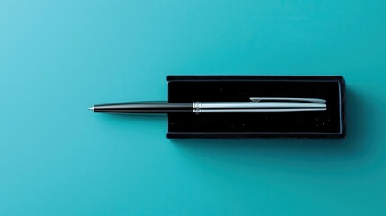 Custom engraved pen in velvet case, professional gift, 3D illustration