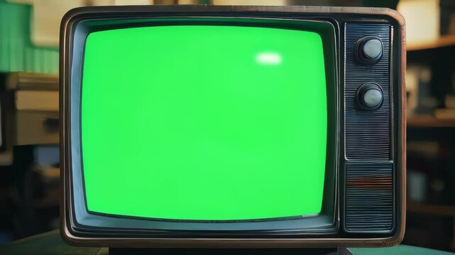Retro TV with Green Screne