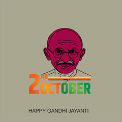 Gandhi Jayanti is an event celebrated in India to mark the birth anniversary of Mahatma Gandhi, vector design 