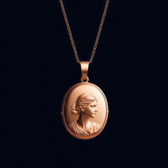 Engraved picture locket with custom photo inside, heartfelt gift, 3D illustration