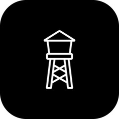 Water Tower Vector Icon Design