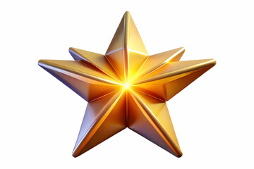 Obraz premium 3D Abstract Glowing Star with Rays of Light Celebrating Hari Pahlawan - Dynamic Digital Art with Vibrant Colors and Copy Space for Symbolic Message