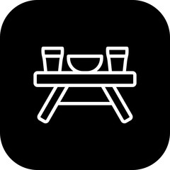 Picnic Table Vector Icon Design
