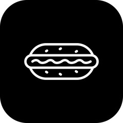Hot Dog Vector Icon Design