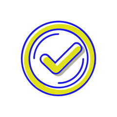 Illustrative check mark icon in a creative style for approval and confirmation concepts