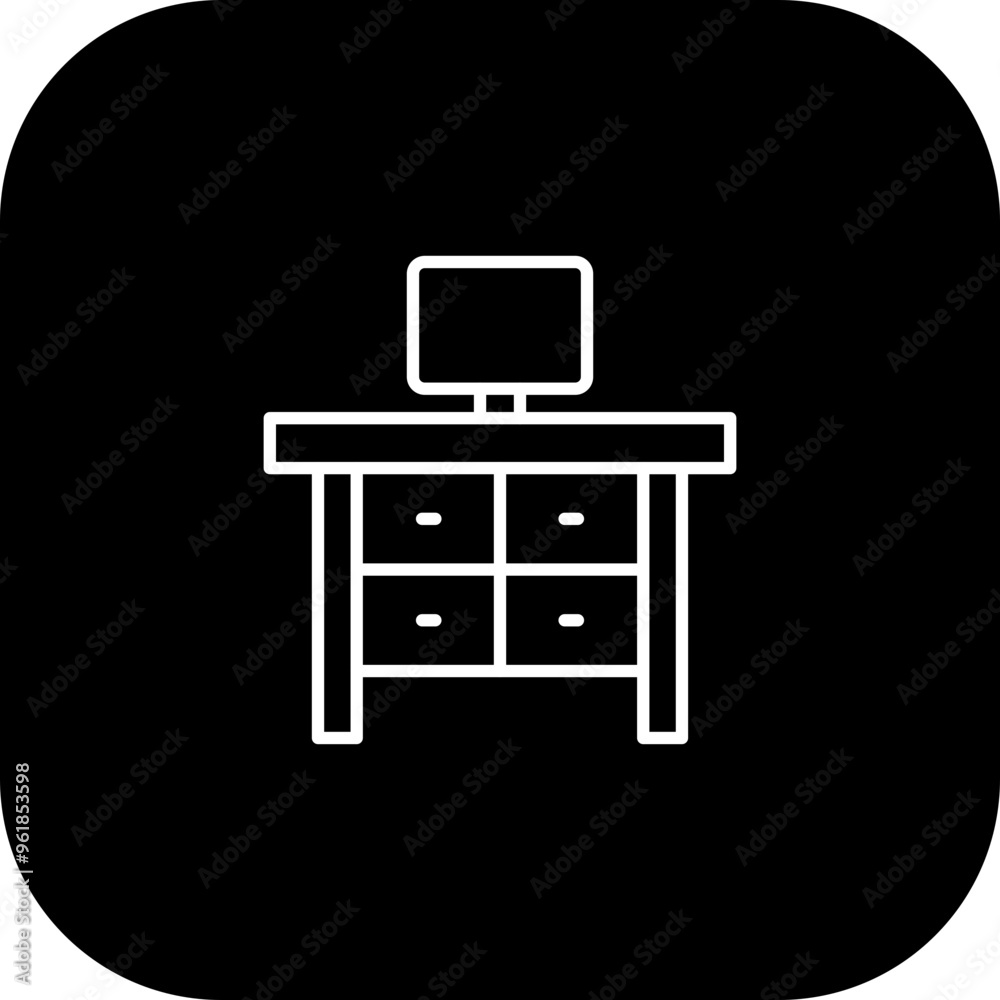 Sticker workplace vector icon design