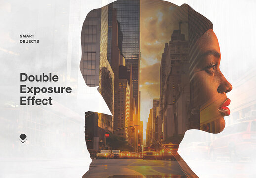 Double Exposure Photo Effect Mockup