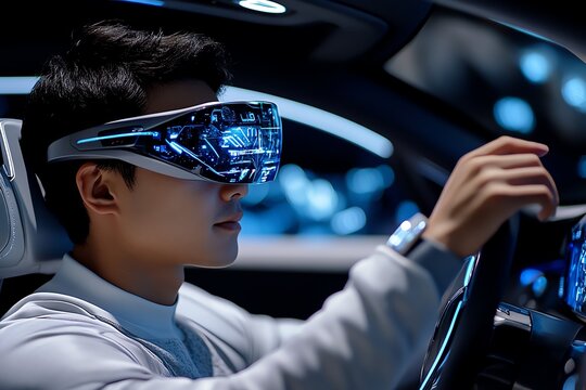 Advertising board, holographic display, futuristic visuals captivate the audience with cutting-edge technology