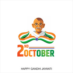 Gandhi Jayanti is an event celebrated in India to mark the birth anniversary of Mahatma Gandhi, vector design 