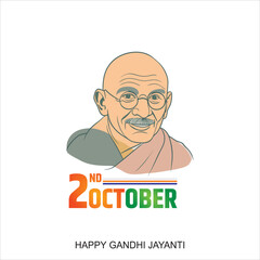 Gandhi Jayanti is an event celebrated in India to mark the birth anniversary of Mahatma Gandhi, vector design 