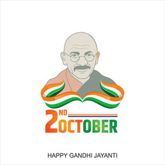 Gandhi Jayanti is an event celebrated in India to mark the birth anniversary of Mahatma Gandhi, vector design 