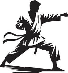 Karate silhouette vector illustration isolated on a white background