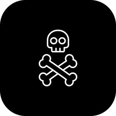Skull And Bones Vector Icon Design