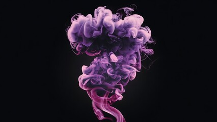Purple smoky swirl on black background