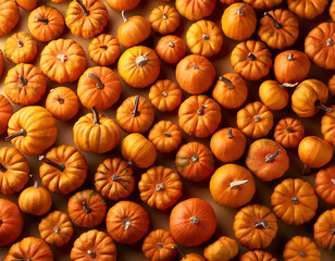  Multiple small pumpkins arranged in a pattern, symbolizing autumn harvest. _1(699)