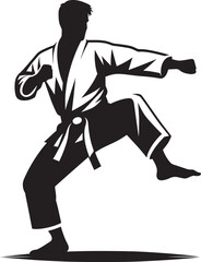 Karate silhouette vector illustration isolated on a white background