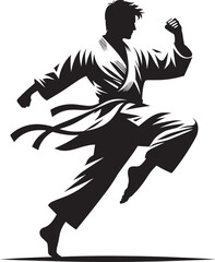 Karate silhouette vector illustration isolated on a white background