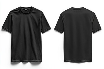 Naklejka premium Black Tshirt Mockup Front and Back Isolated created with Generative AI
