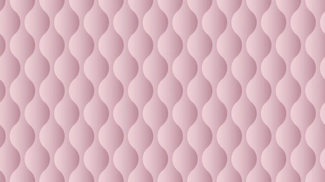 Upholstery quilted background animation. Pink leather texture sofa backdrop. 4K seamless loop animation
