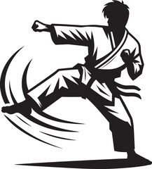Karate silhouette vector illustration isolated on a white background
