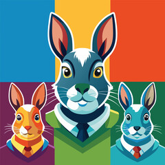 Obraz premium Character set rabbit for decorate in Christmas Day