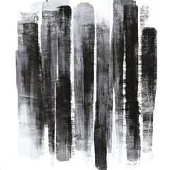 Vertical Paint Strokes. Rough Hand Drawn Chalk Doodle Sketch in Charcoal