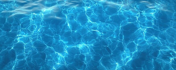 Crystal clear blue water surface with gentle ripples reflecting light, perfect for backgrounds and aquatic themes.