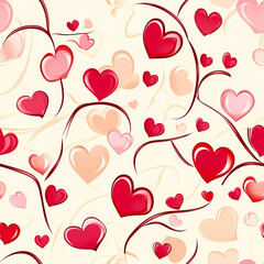 valentine's day themed background with repeatable pattern, seamless pattern backdrop