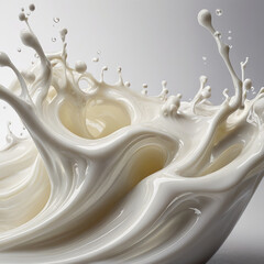 Milk splash on font 3d design