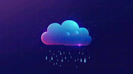 A cloud with raindrops icon, symbolizing weather and natural cycles.