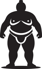 Sumo fight silhouette vector illustration isolated on a white background