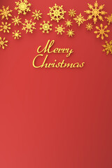 Modern Christmas background with snowflakes on red