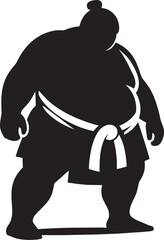Sumo fight silhouette vector illustration isolated on a white background