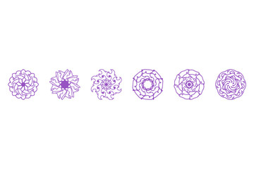 Ornament shape icon set. Decorative abstract design