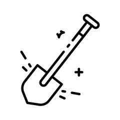 Shovel line Icon Vector Illustration