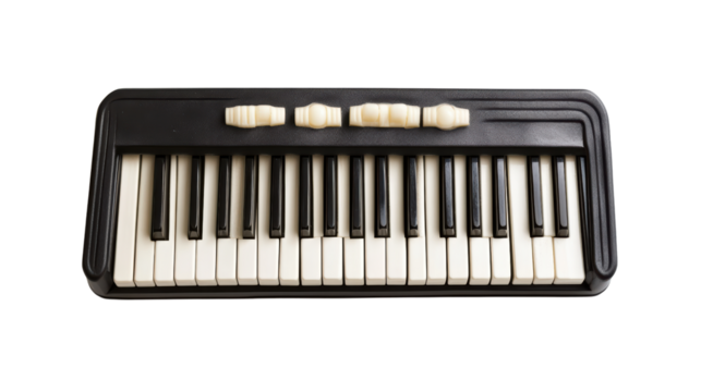 A vintage piano keyboard, its black and white keys gleaming under the light, evokes a sense of nostalgia for a bygone era of musical artistry. 