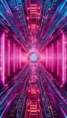 Pink blue & purple digital neon lights