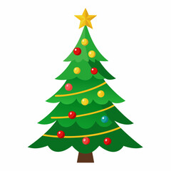 Christmas trees silhouette vector illustration on white background