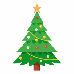 Christmas trees silhouette vector illustration on white background