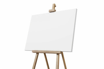 White blank canvas on wooden easel