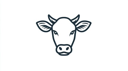 A simple line-drawn cow icon, ideal for modern, minimalist designs.