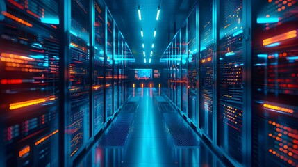 Data Center Servers Network Technology Concept