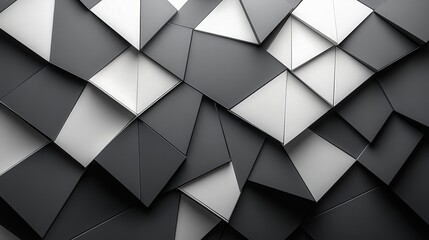 Obraz premium A geometric pattern, black and white triangles, sharp and clean lines, modern and abstract, isolated on white background