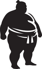 Sumo fight silhouette vector illustration isolated on a white background